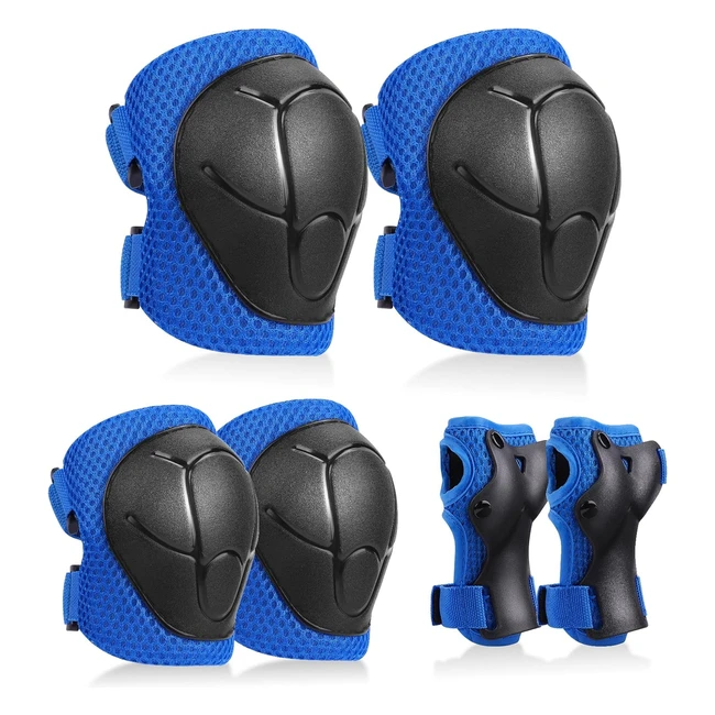 Kinder Knieschoner Set Inliner Schoner Schutzausrüstung 6 in 1 - 37 Jahre Kinder
