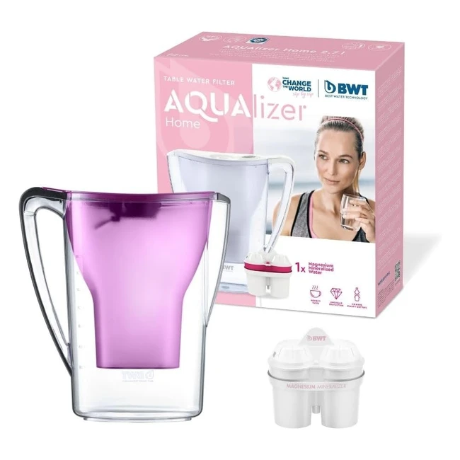 Jarra Filtradora de Agua BWT 27L - Filtro con Magnesio - Aqualizer Violeta