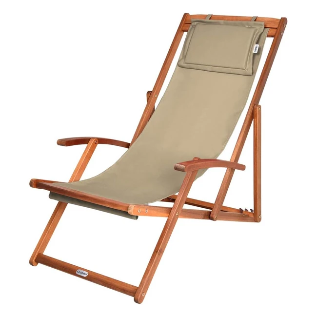 Casaria Sonnenliege Akazie klappbar verstellbar 160kg belastbar beige