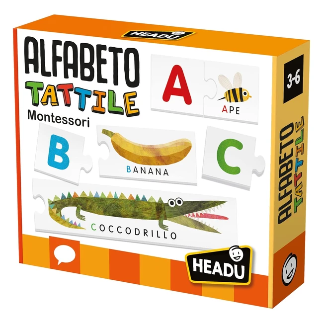 Gioco educativo Headu Alfabeto Tattile Montessori IT20164 per bambini 3-6 anni