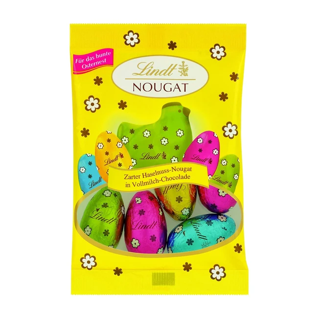 Lindt Schokoladen Dekorations-Edition Eier 3 x 90 g - 5 Schokoladeneier aus zartem Haselnuss-Nougat in Milchschokolade - Ostern Schokolade Geschenk