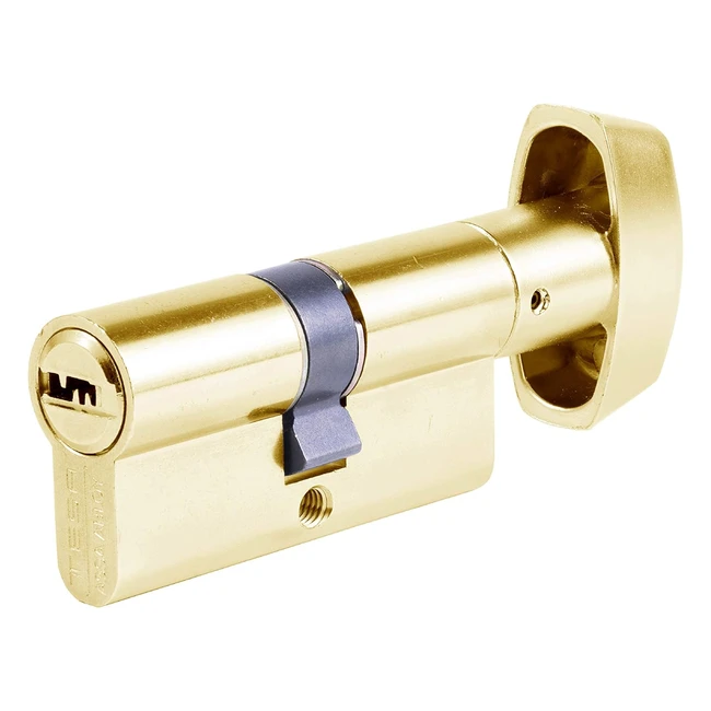 Cilindro de seguridad TESA Assa Abloy T65B3040L - Latonado - 30x40mm - Llave Botón - Pitones Antibumping