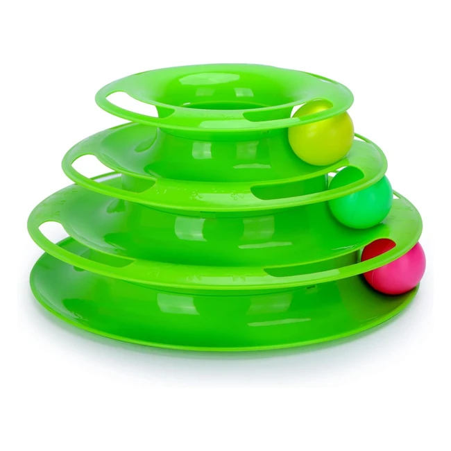 Juguete Interactivo para Gatos - Nobleza - Torre con 3 Niveles y 3 Pelotas - Gato25 x 125cm
