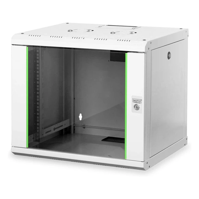 Digitus Netzwerkschrank 19 Zoll 9 HE Wandmontage 450 mm Traglast 100 kg Glastr grau