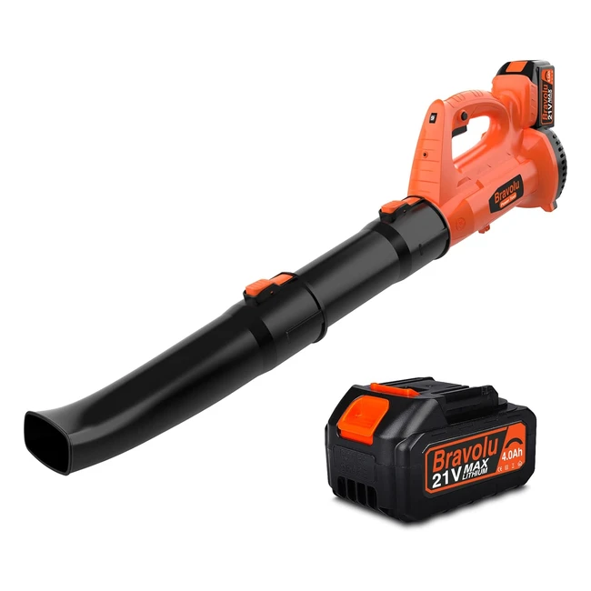 Bravolu 21V Cordless Leaf Blower - Powerful Motor, 150 MPH, 6-Speed Dial