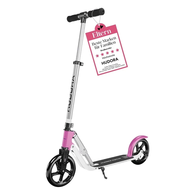 HUDORA BigWheel Pure Scooter - Stabiler Aluminiumroller - Hohenverstellbar - Zusammenklappbar - Bis 100kg - Tretroller Jugendliche & Erwachsene