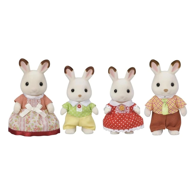 Famille Lapin Chocolat Sylvanian Families 5655 - Nouveau Packaging - Articulée - Vêtements Amovibles