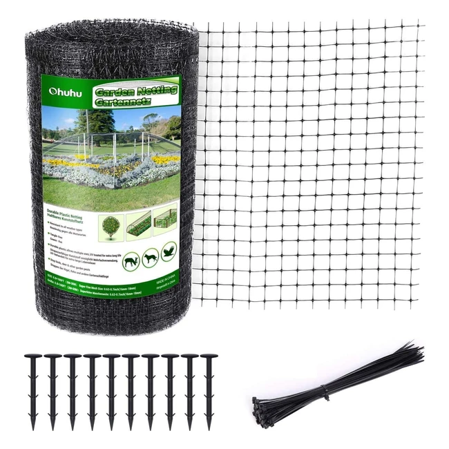 Filet Oiseaux Noir Jardin 2m x 30m Ohuhu PP Antioiseaux Résistant