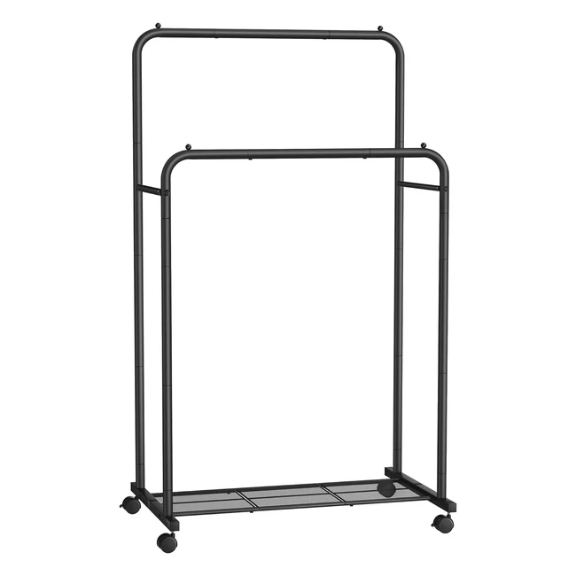 Portant Vêtements Métal Songmics HSR26BK - Longueur 925 cm - Supporte 35 kg - Noir