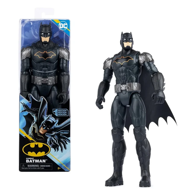 DC Comics 12inch Combat Batman Action Figure - Kids Toys for Boys and Girls - Ages 3 and Up - Articulated with Cloth Cape