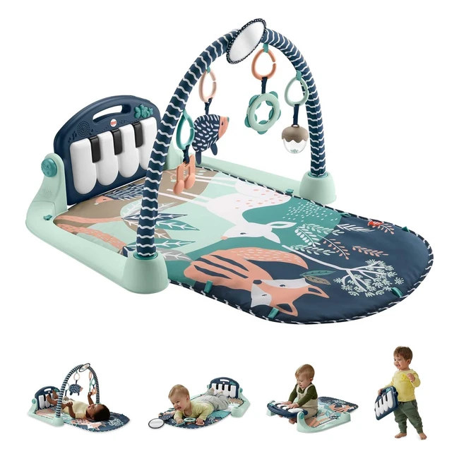 Palestrina Baby Piano Fisher-Price 4 in 1 con Cerbiatto Blu - Giocattolo per Bambini 0 Mesi HKX37