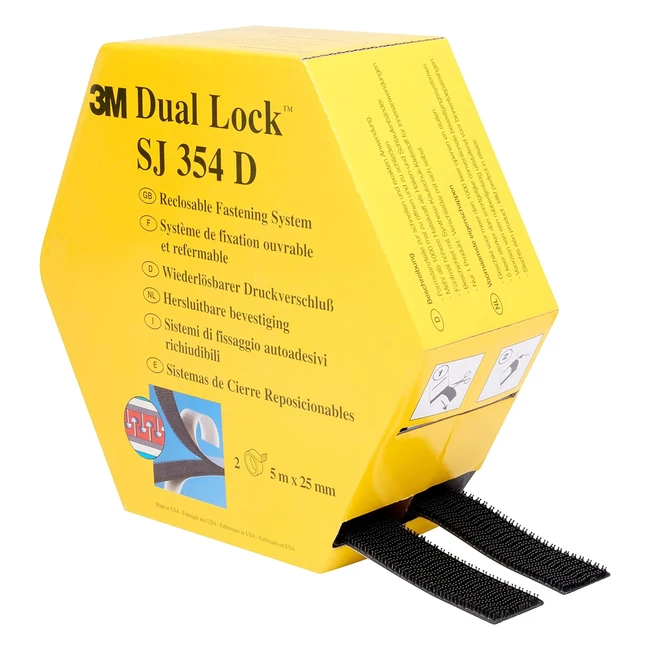 3M Sistema Fissaggio Dual Lock SJ354D 25mmx10m Ottima Adesione Polipropilene ABS PVC