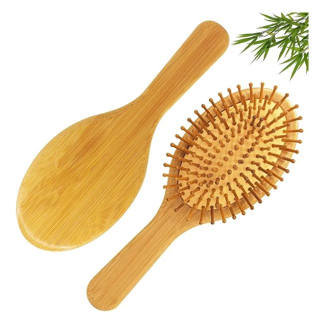 Cepillo Pelo Madera Bamboo Brush Wet Brush - Antirotura y Natural