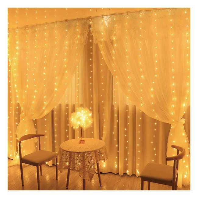 Rideau Lumineux LED Musunia USB 2x2m 200LED Chaud Romantique Facile