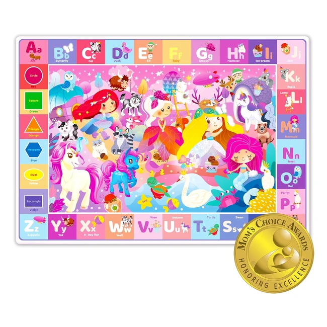 Quokka Playmats for Babies and Toddlers ABC Play Mat for Kids Baby Infants Super Soft Plush Extra Thick 08cm Large Alphabet Rug with Unicorn Princess