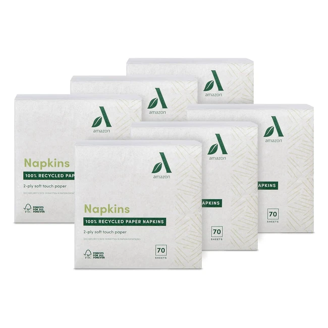 amazon aware braun 2-lagige 100% recycelte Papierservietten 38 x 38cm 6 x 70 Servietten insgesamt 420 Stück