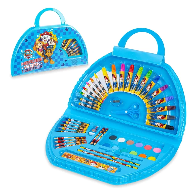 Valigetta Colori Paw Patrol con Pennarelli e Matite Blu