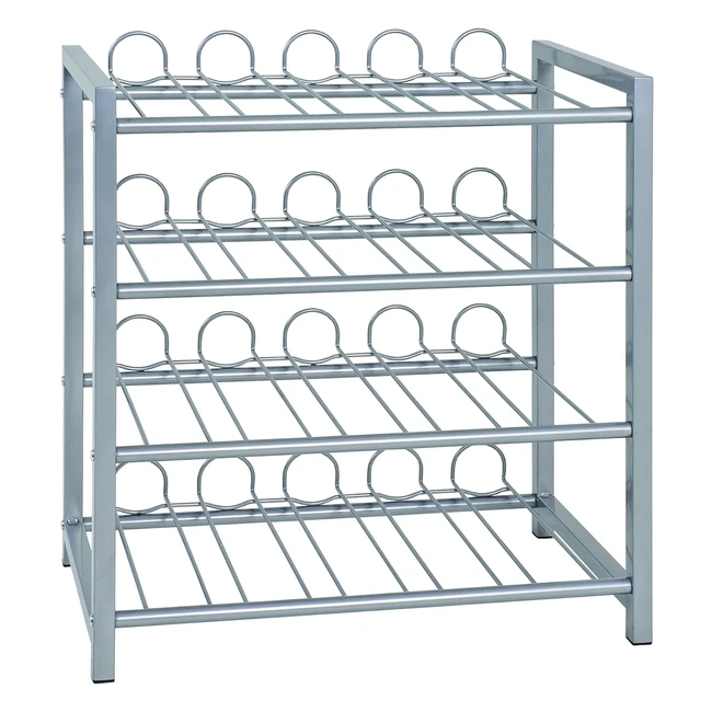 Haku Mbel Bottle Rack Metal Aluminum 4 Shelves W 54 x D 31 x H 60 cm