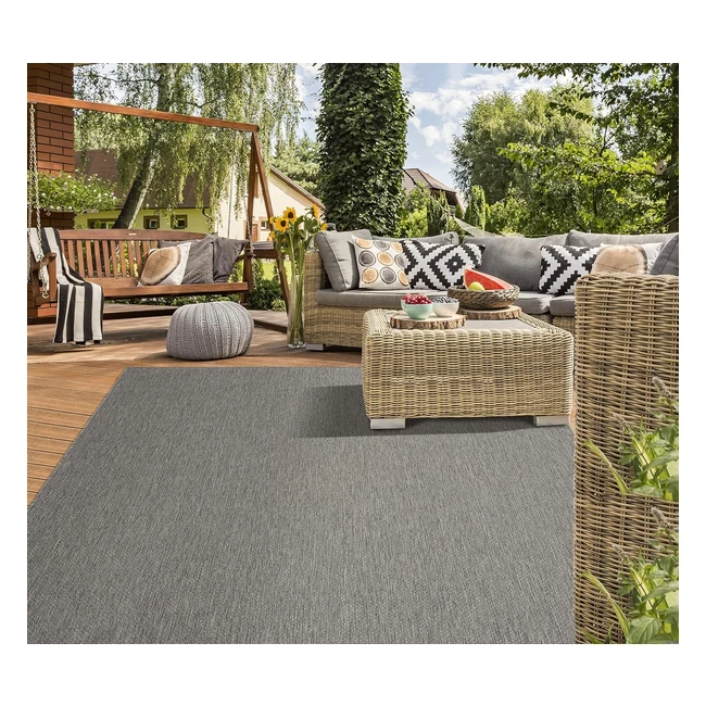 Tapis d'intérieur et d'extérieur 120x170 cm - Mias Lara - Anthracite