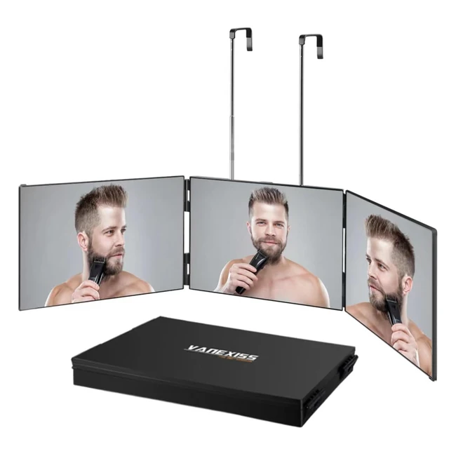 Vanexiss 3 Way Mirror 360 Self Hair Cut Portable Adjustable Trifold Mirror