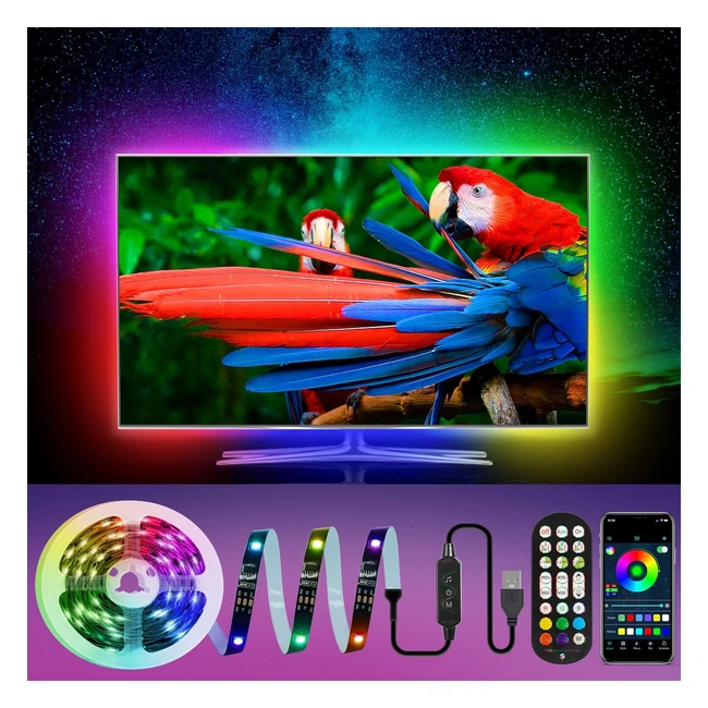 Striscia LED Huemihui Dreamcolour 5m - Retroilluminazione TV LED Bias per 55-75 pollici - App Controllo - IC Luce Soffusa