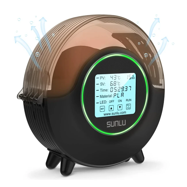Sunlu Dryer Box S2 - Essiccatore Filamento 360 - Mantieni Filamento Asciutto - Supporto Bobina Nero