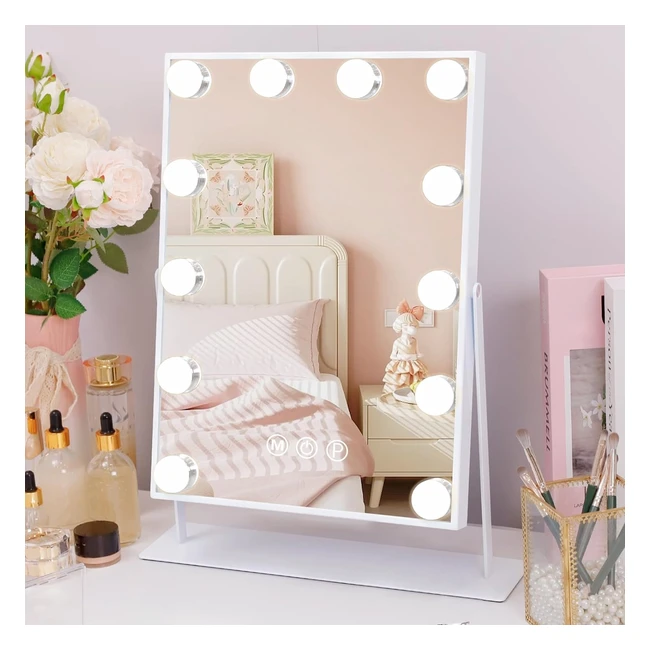 Fenair Hollywood Miroir Maquillage Lumineux 12 Lumières Dimmables 360 Rotation