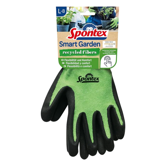 Guanti Spontex Smart Garden Taglia L - Comfort Flessibile e Presa Sicura