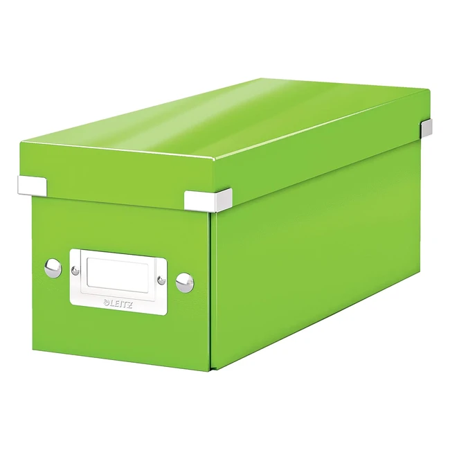 Leitz 60410054 CD Storage Box Green Holds 160 CDs Slim Jewel Cases Contemporary Design