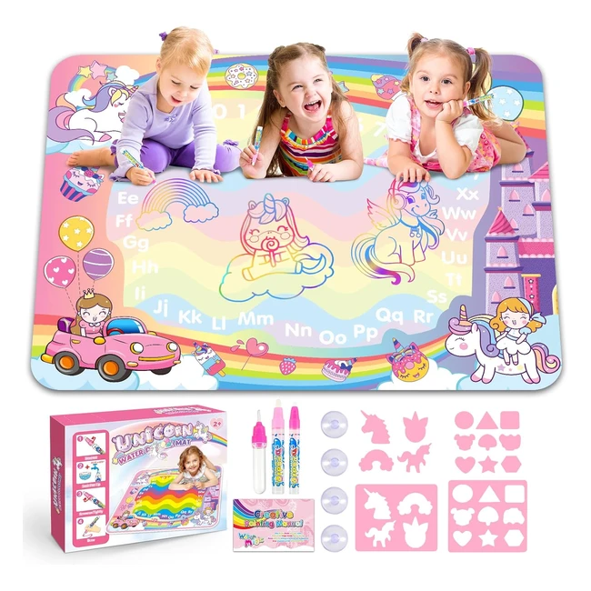 Tapis Dessin Eau Licorne Jouet Fille 1-3 ans Educatif Garcon Noël Cadeau