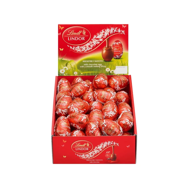 Lindt Schokolade Lindor Eier Thekendisplay 1344g 48 Lindor Eier Vollmilch mit zartschmelzender Füllung Ostern Geschenk