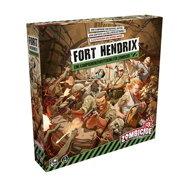 Zombicide 2nd Edition Fort Hendrix Expansion - Dungeon Crawler für 16 Spieler - 60 Minuten Spielzeit