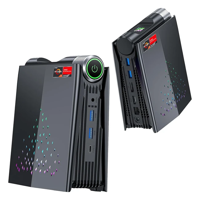Acemagician Mini Gaming PC AMD Ryzen 7 5700U 32GB DDR4 512GB NVMe SSD 4K Triple Screen WiFi 6 BT 5.2 RGB Lights