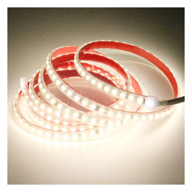 Bande Lumineuse LED AC 220V 230V IP67 Etanche SMD 28350 120LED 3m Ruban Blanc 4000K