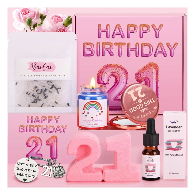 21st Birthday Gifts for Her - Unique Hampers for Girls - Happy Pamper Gifts Basket - Best Friend