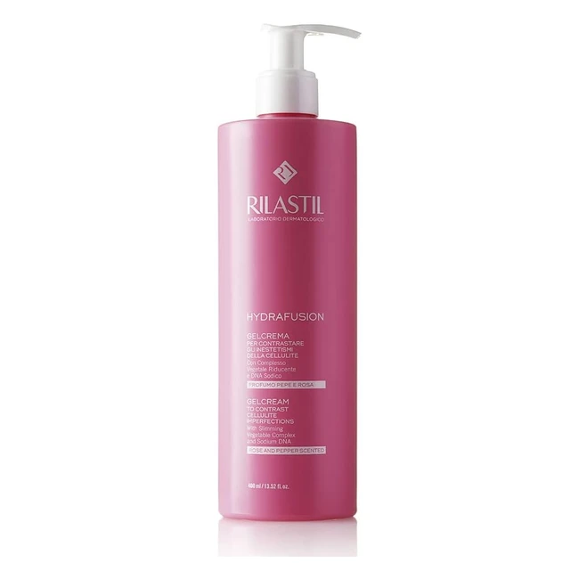 Rilastil Hydrafusion Gel Crema - Texture Fresca e Ultraleggera - Trattamento Cellulite - Profumo Pepe e Rosa - 400ml
