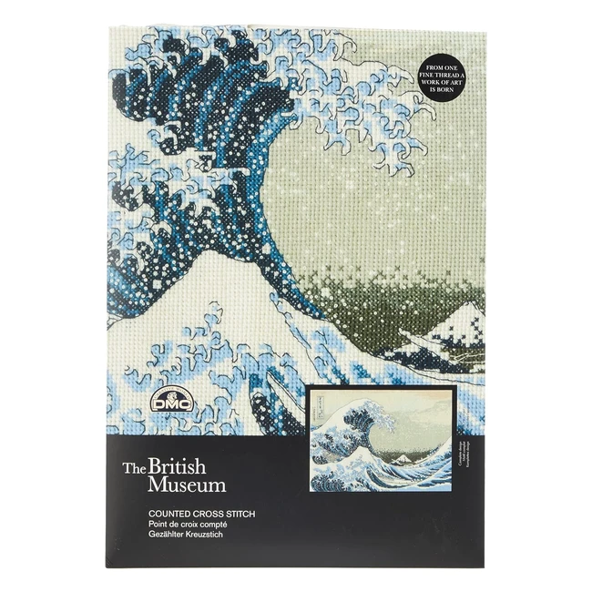 Kit broderie point de croix DMC Great Wave - Aida 14 fils - Coton - Aiguille - Instructions