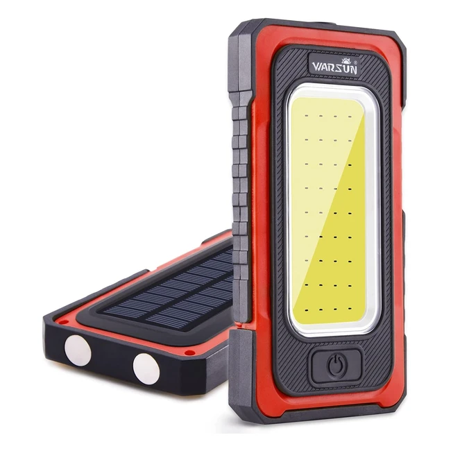 Linterna LED Recargable Warsun 1500lm COB Inspección Camping Emergencia Rojo