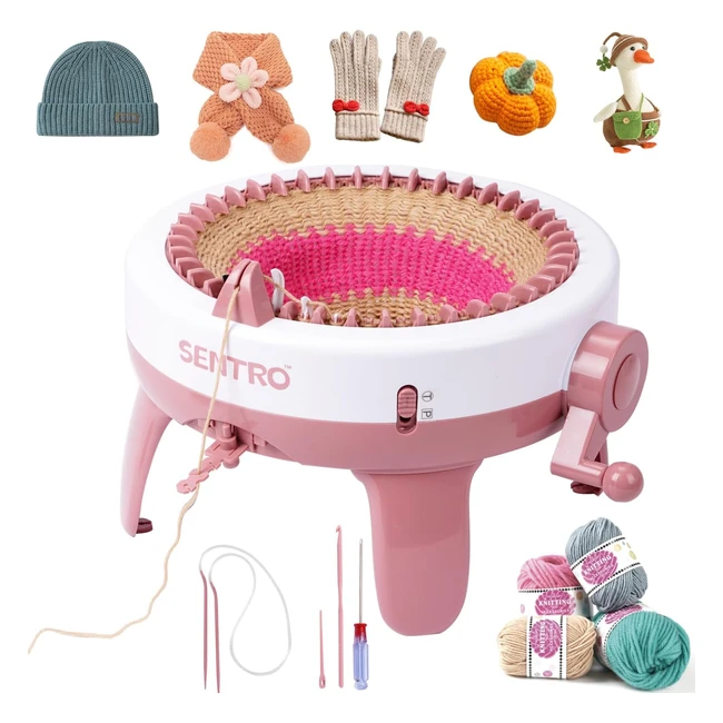 Machine à tricoter Sentro 40 aiguilles double mode crochet - DIY bonnet écharpe gants chaussettes