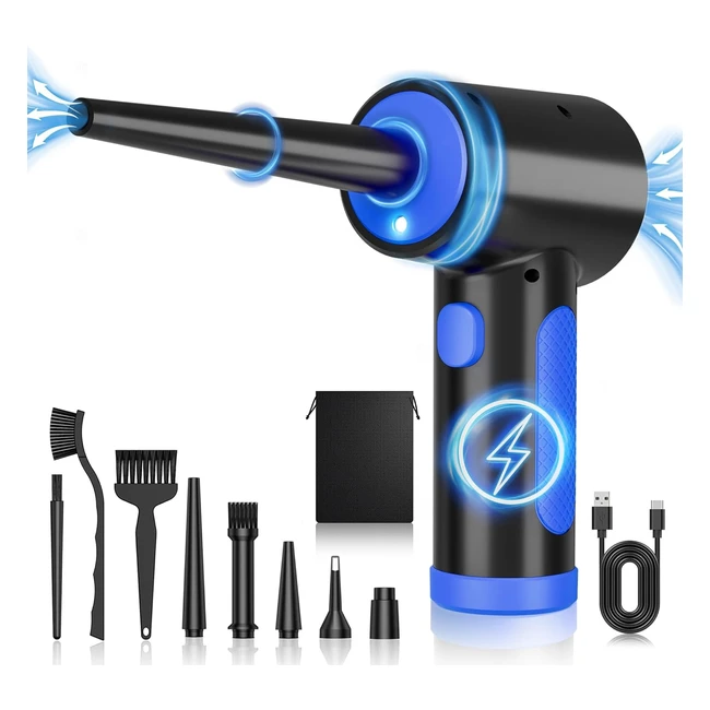 Zoruman Cordless Air Duster 91000 RPM 3 Speeds LED Light Rechargeable Electric Air Blower Cleaner