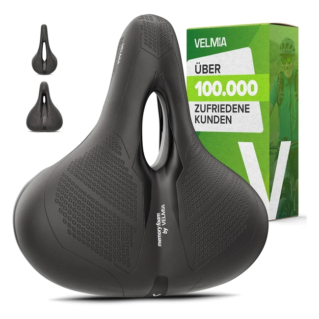 Velmia Fahrradsattel - Maximaler Fahrkomfort - Ergonomisches 3-Zonenkonzept - Shockabsorb Federung - Herren Damen - Fahrrad Gravel Bike MTB E-Mountainbike