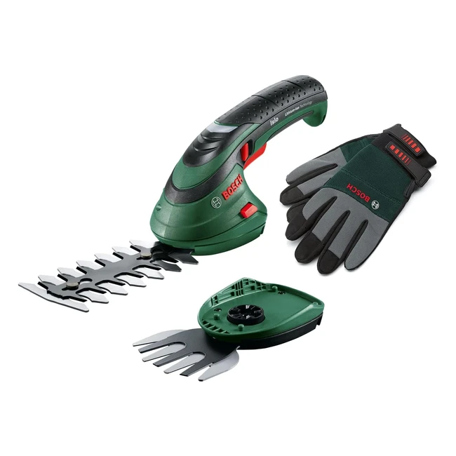 Bosch Isio Akku-Gras- und Strauchschere Set 36V 12cm 8mm inkl. XL Gartenhandschuhe
