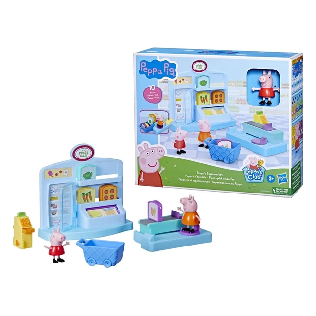 Peppa Pig Supermercado Juguete Preescolar 2 Figuras 8 Accesorios