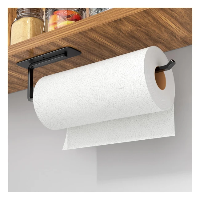 Porte Sopalin Mural Adhésif Noir - Support Essuie-Tout Cuisine Salle de Bains