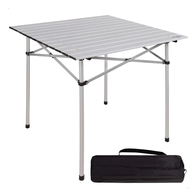 Mesa Plegable Aktive 70x70x70 cm Ligera Camping Aluminio 52840