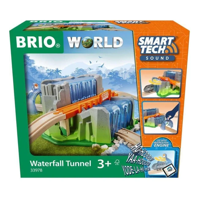 Pont et Tunnel Cascade Smart Tech Sound - Brio World 33978 - Accessoire Circuit Train Bois