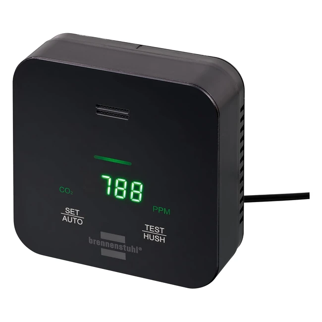 Brennenstuhl CO2 Messgerät C2M L 4050 | Luftqualität Überwachung | CO2-Ampelanzeige | Batteriebetrieb bis zu 12h