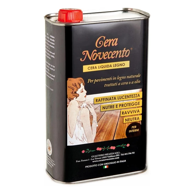 Cera Liquida Legno Neutro 1 Litro Novecento X905 - Ridona Splendore e Nutrimento al Legno