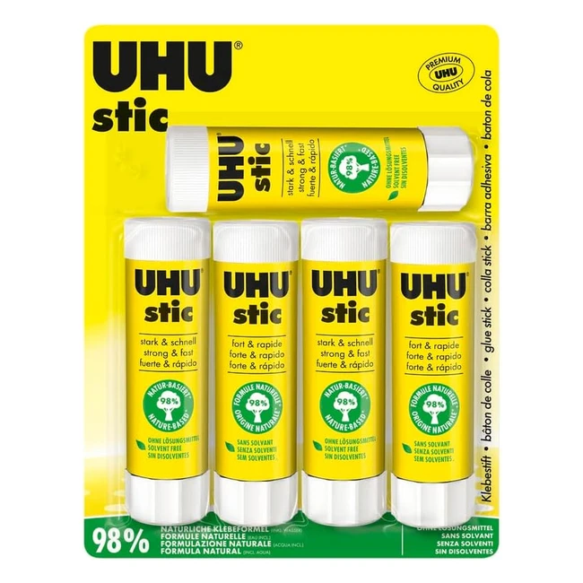 UHU Stic Klebestift, stark & schnell haftend, 5 x 40 g, Nr. 12345