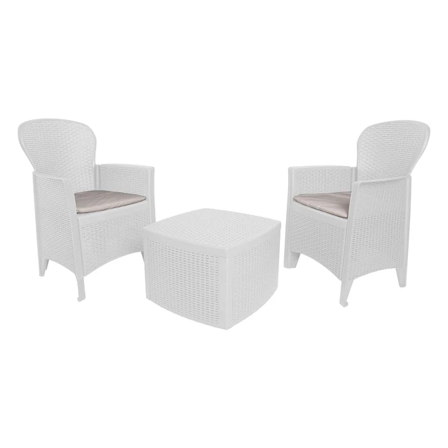 Set Giardino dmora con Poltrone e Tavolino Contenitore - Made in Italy